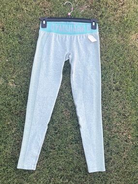 Gymshark Light Seafoam Green Leggings with Branded Waistband